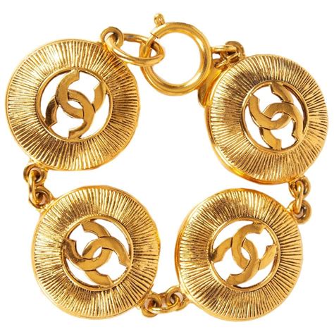 vintage chanel gold tone bracelet|vintage chanel bracelets for sale.